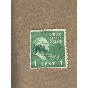 RARE VINTAGE‎ GREEN 1 CENT GEORGE WASHINGTON U.S. POSTAGE STAMP 1789-1797